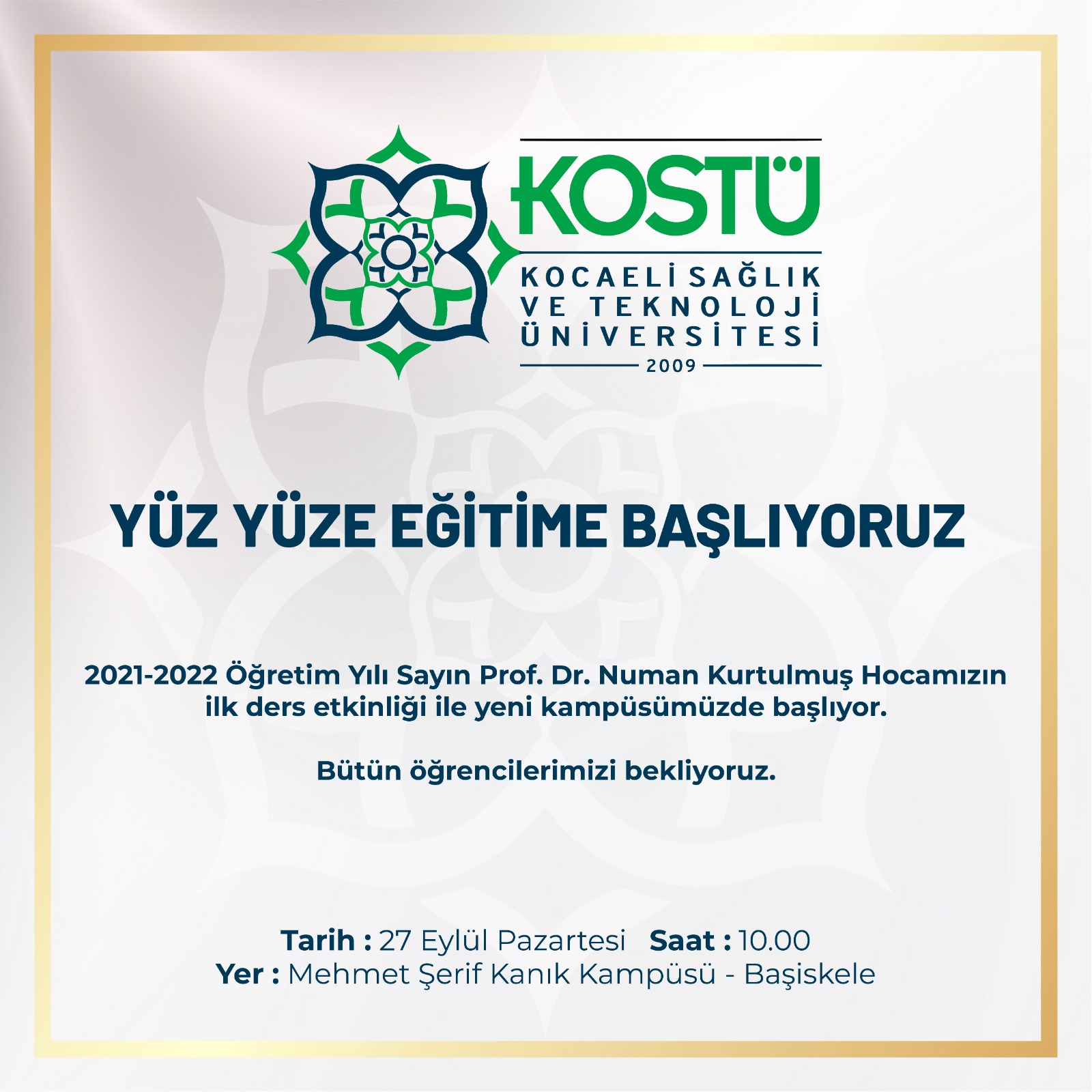 2021-2022 Akademik Yılı Açılış Töreni duyuru görseli