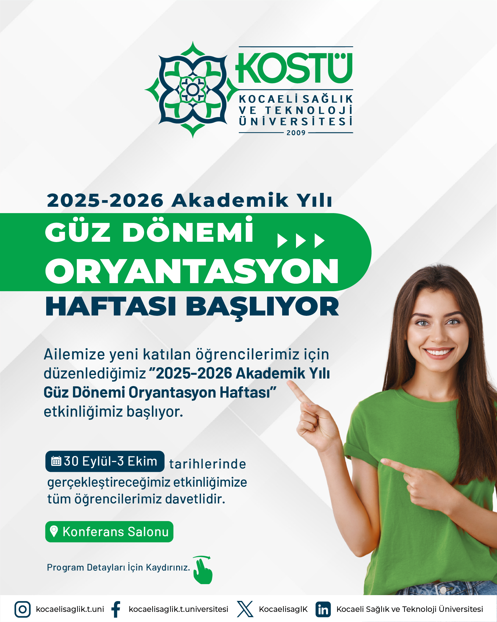 2025-2026 Akademik Yılı Güz Dönemi Oryantasyon Haftası Etkinliğimiz Başlıyor ! duyuru görseli