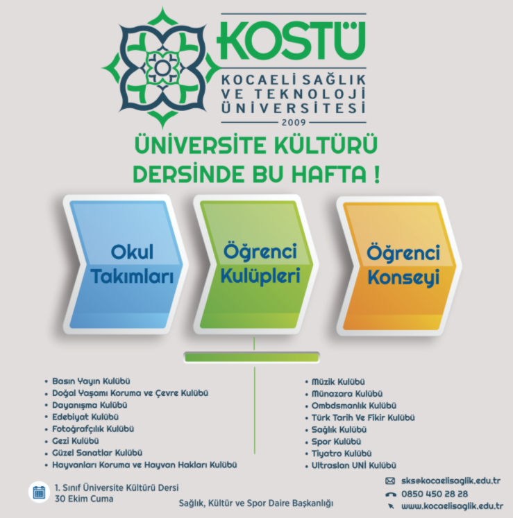 Üniversite Kültürü Dersi duyuru görseli