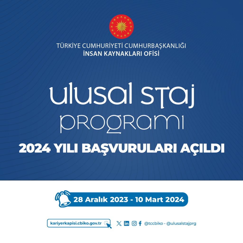 Ulusal Staj Programı 2024 Yılı Başvuruları Başladı duyuru görseli